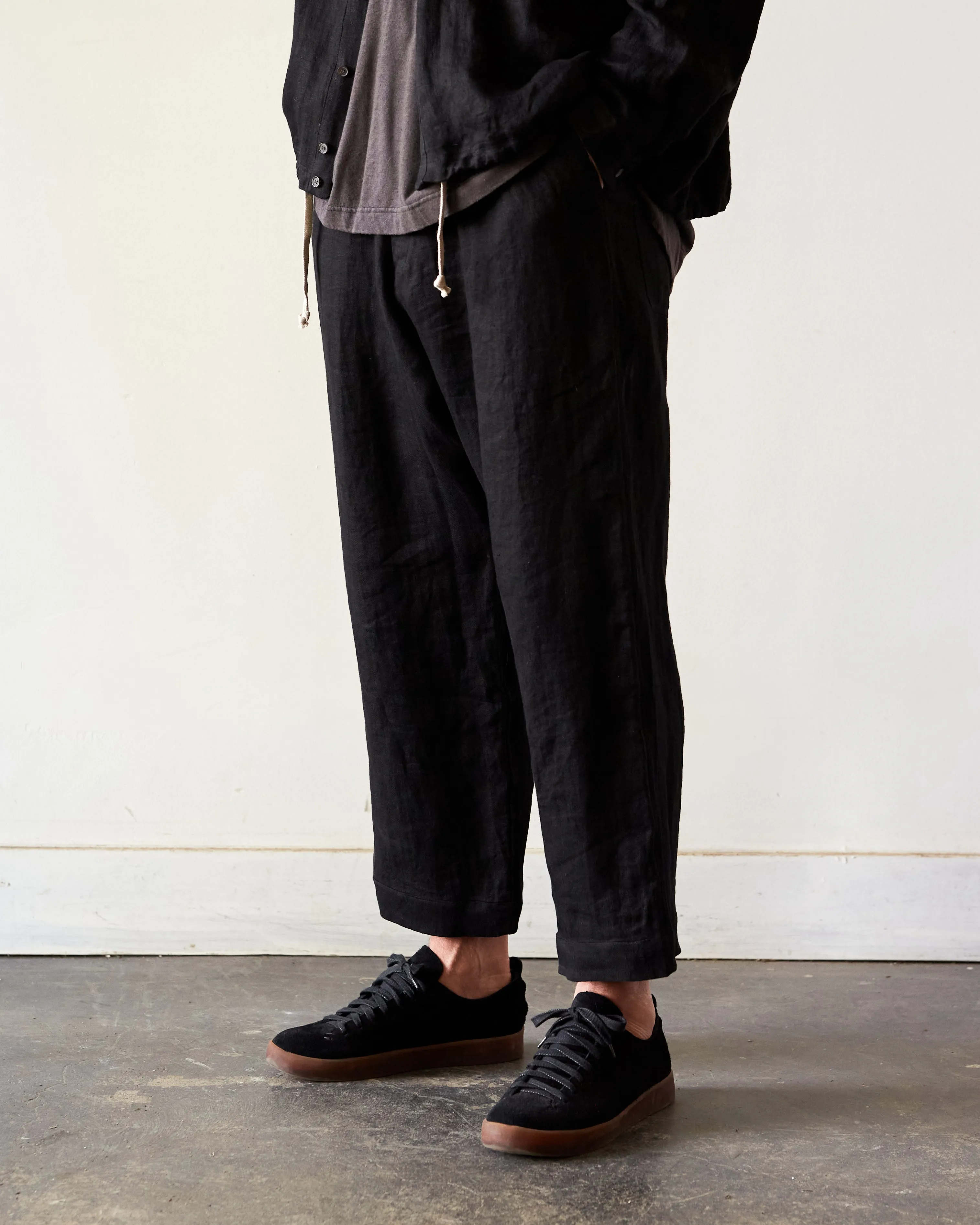 O-Project Jogging Trousers, Black Herringbone