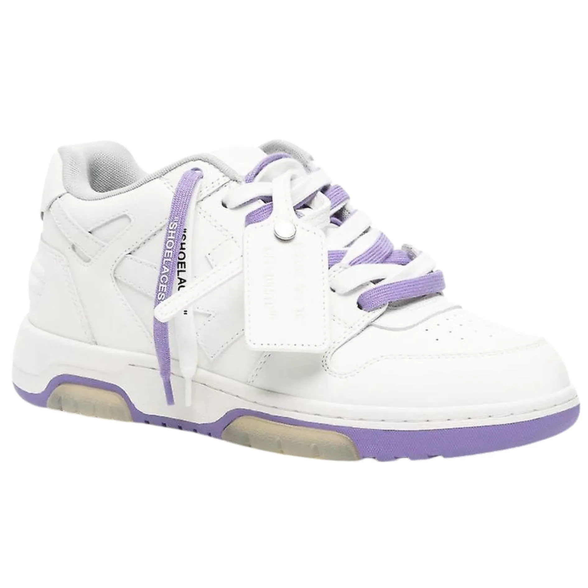 Off White Out Of Office Lilac Calf Leather Sneakers