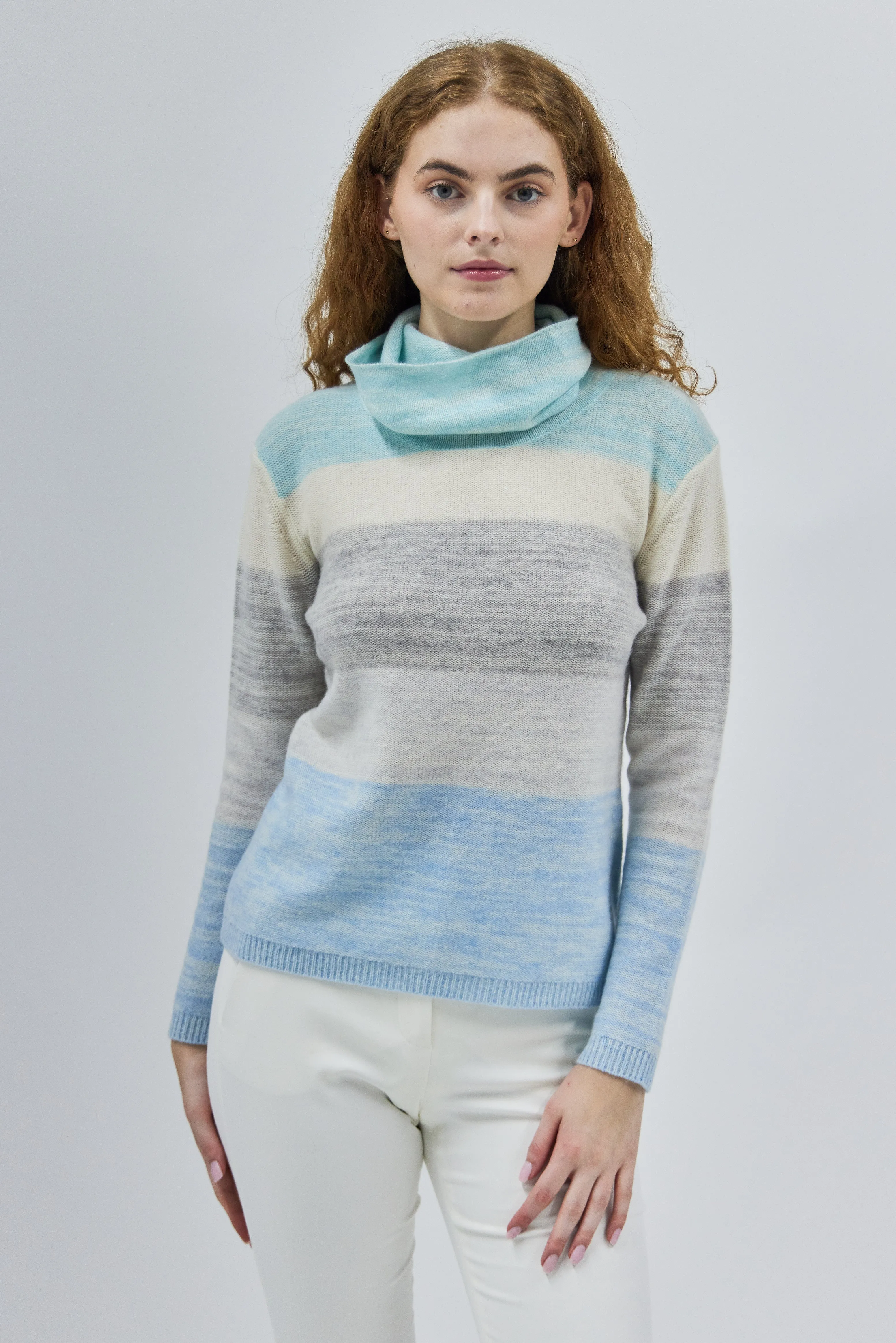 Ombre Cowl Sweater - Reef