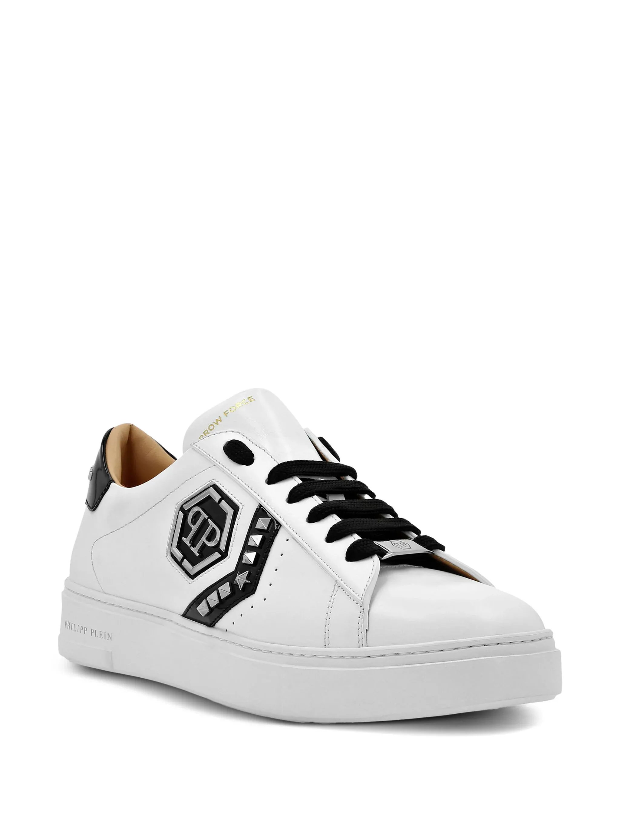 PHILIPP PLEIN LO-TOP LEATHER SNEAKERS