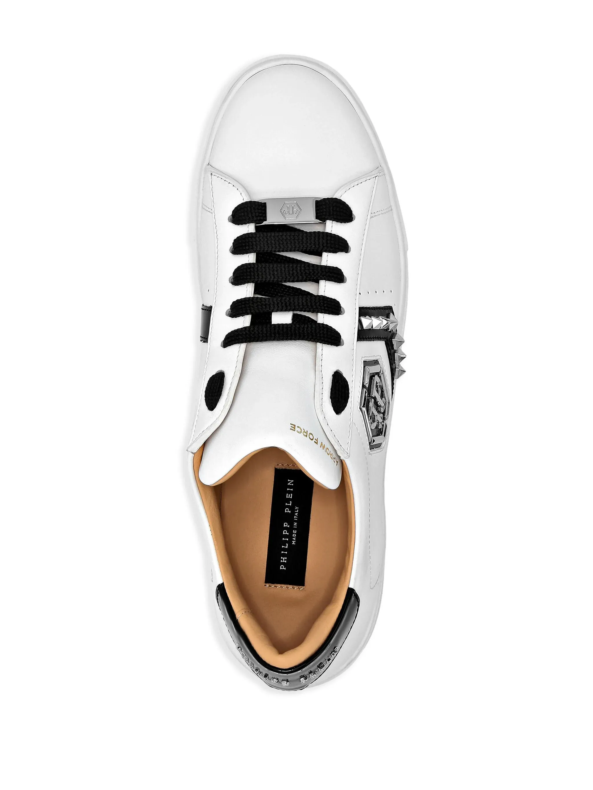 PHILIPP PLEIN LO-TOP LEATHER SNEAKERS