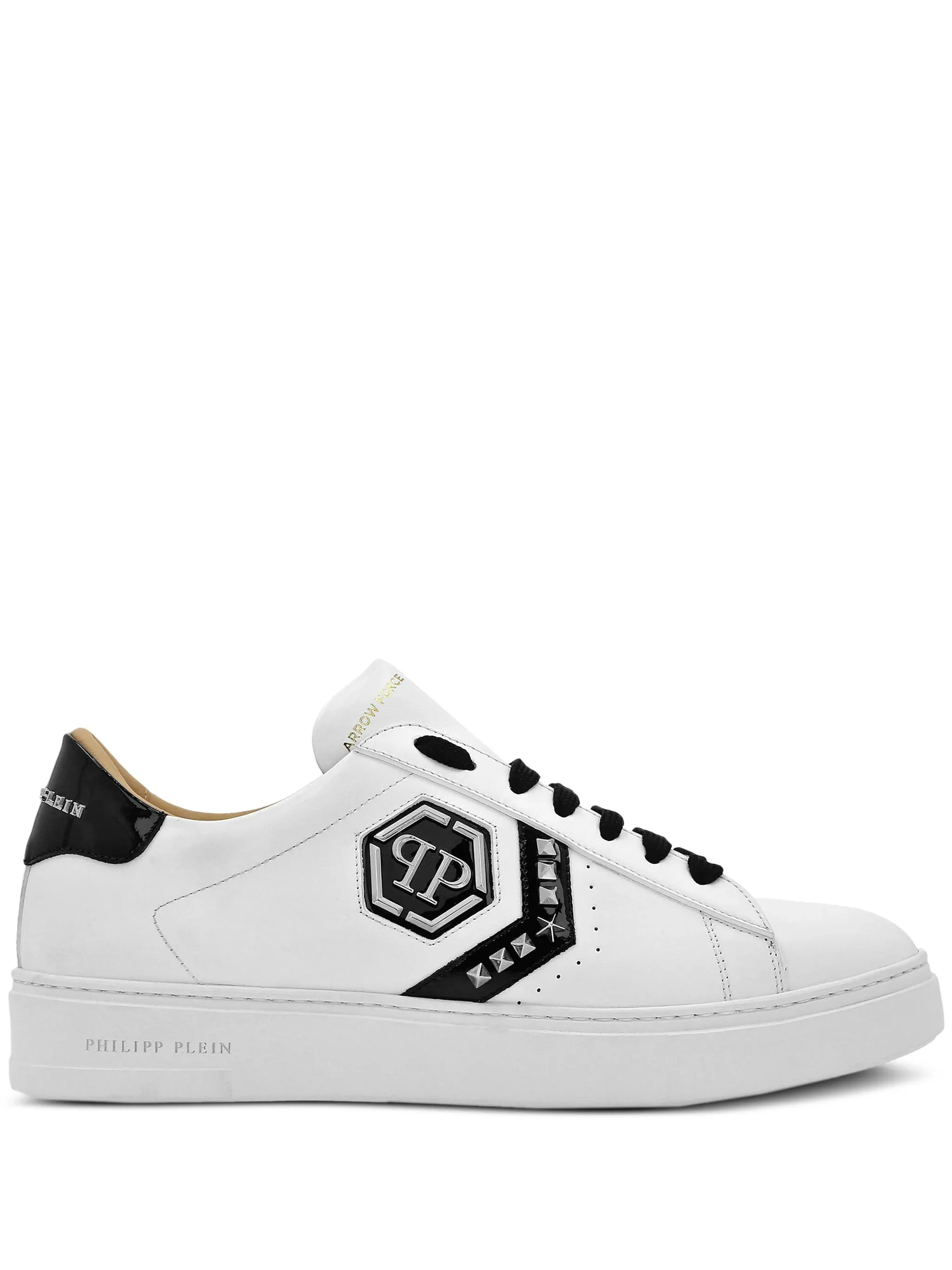 PHILIPP PLEIN LO-TOP LEATHER SNEAKERS