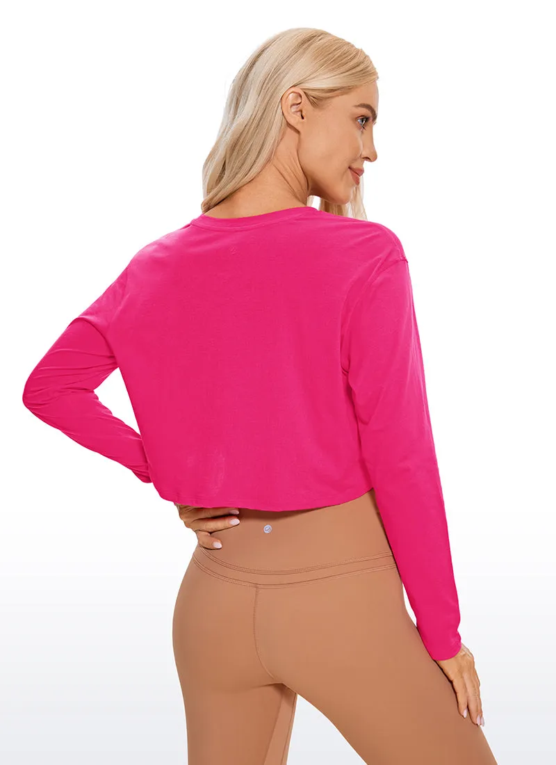 Pima Cotton Workout Cropped Long Sleeve