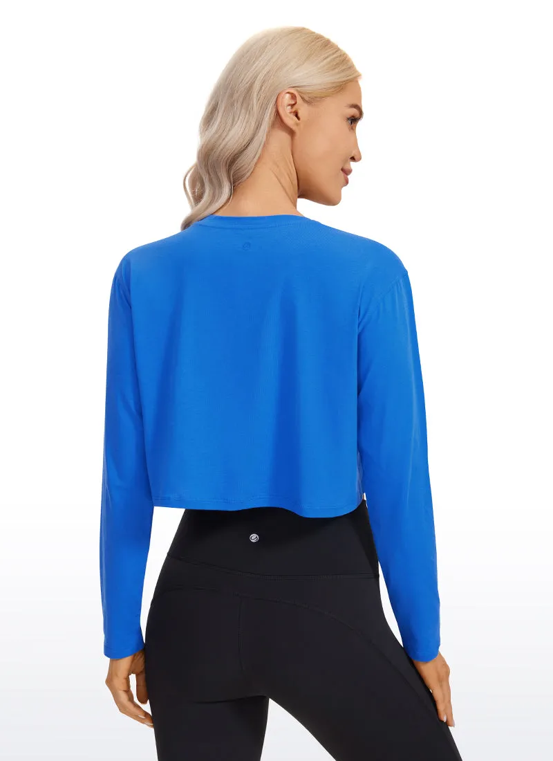 Pima Cotton Workout Cropped Long Sleeve