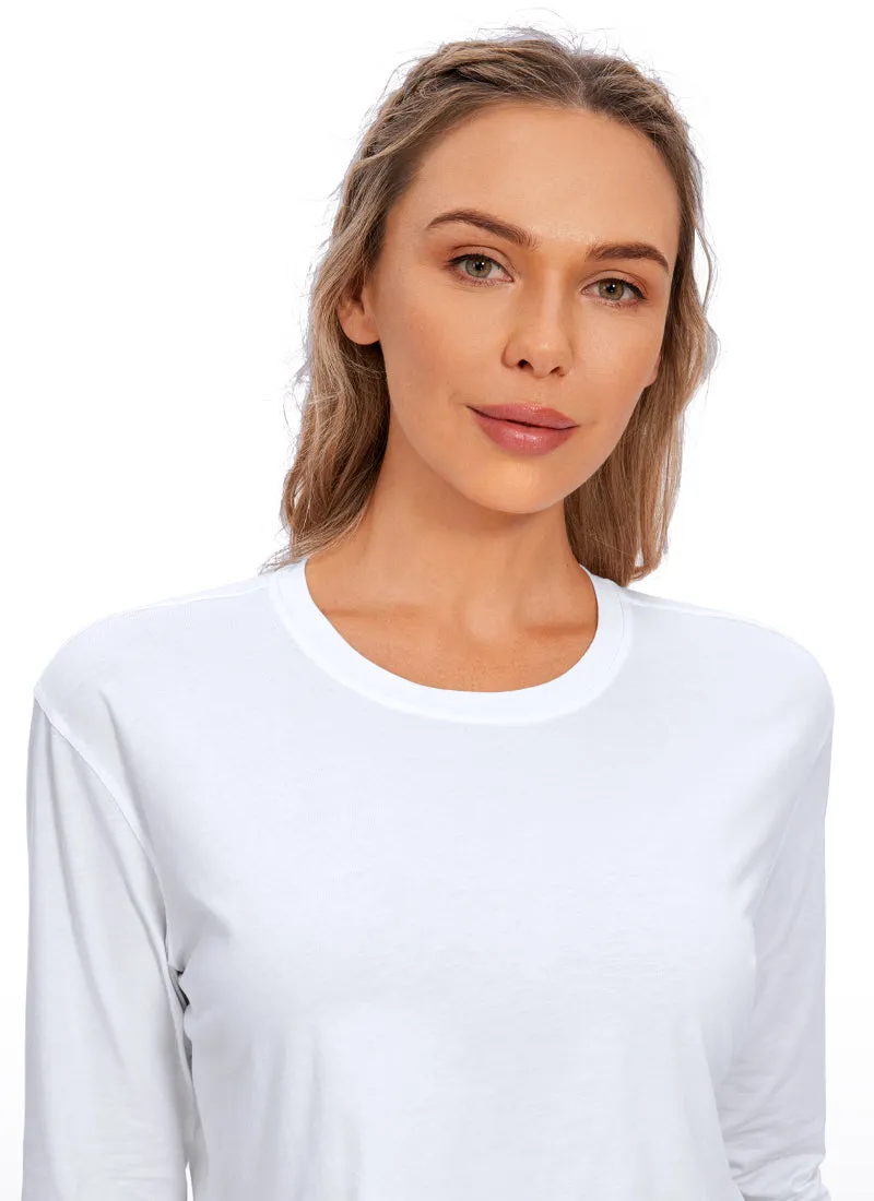 Pima Cotton Workout Cropped Long Sleeve