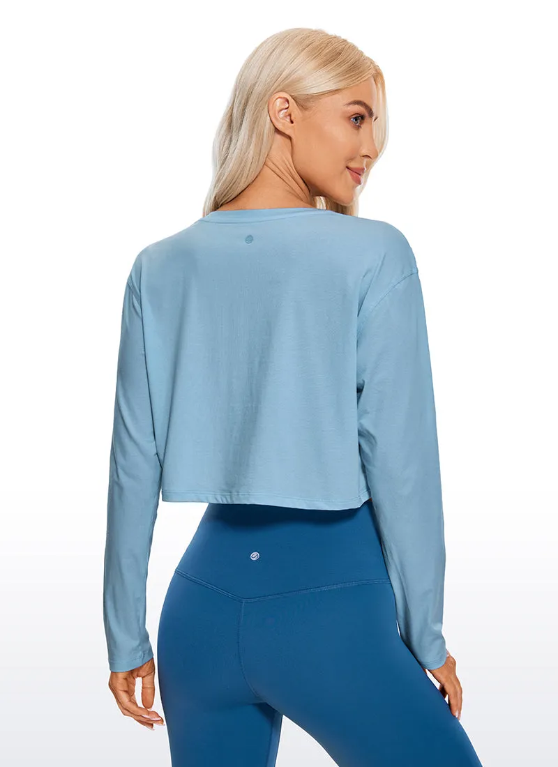 Pima Cotton Workout Cropped Long Sleeve