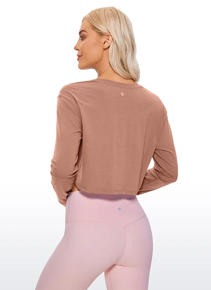 Pima Cotton Workout Cropped Long Sleeve