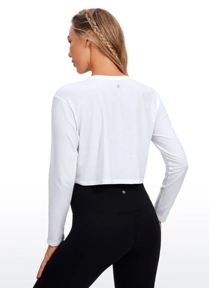 Pima Cotton Workout Cropped Long Sleeve