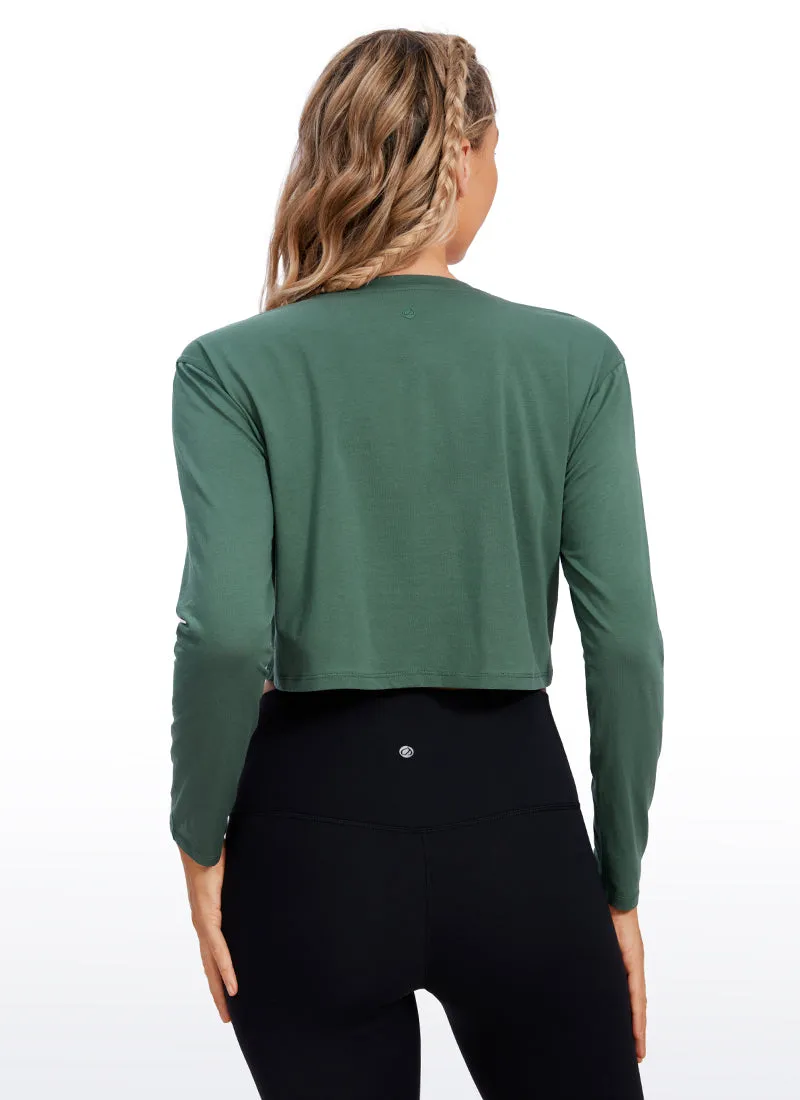 Pima Cotton Workout Cropped Long Sleeve