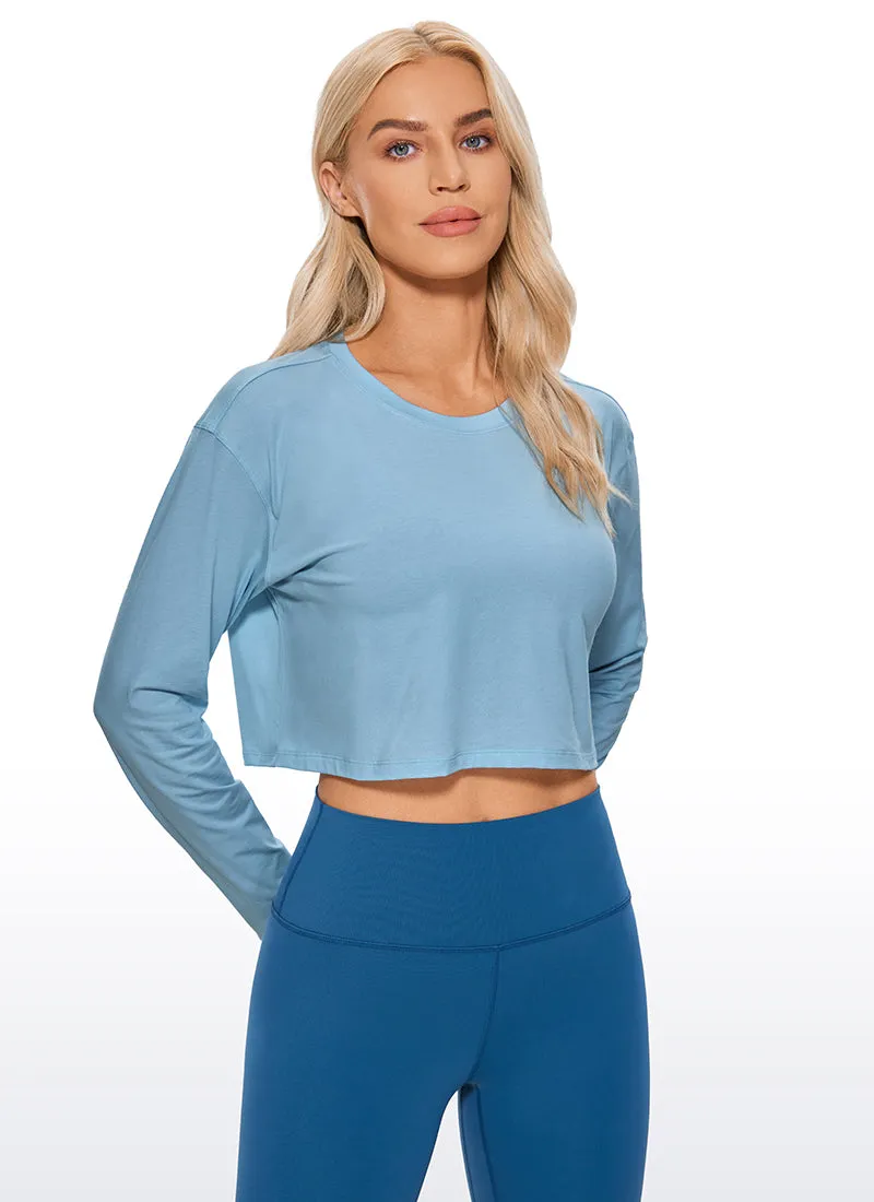 Pima Cotton Workout Cropped Long Sleeve