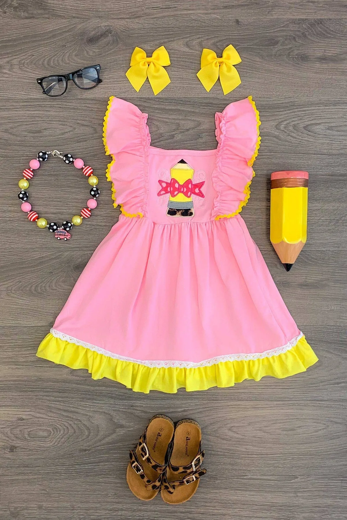 Pink Pencil Ruffle Dress