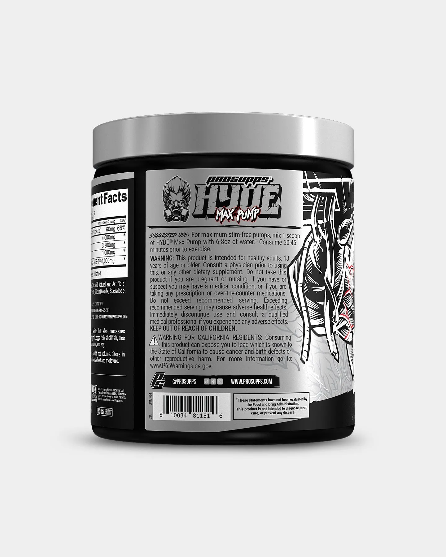 Pro Supps HYDE Max Pump Stim-Free Pre Workout