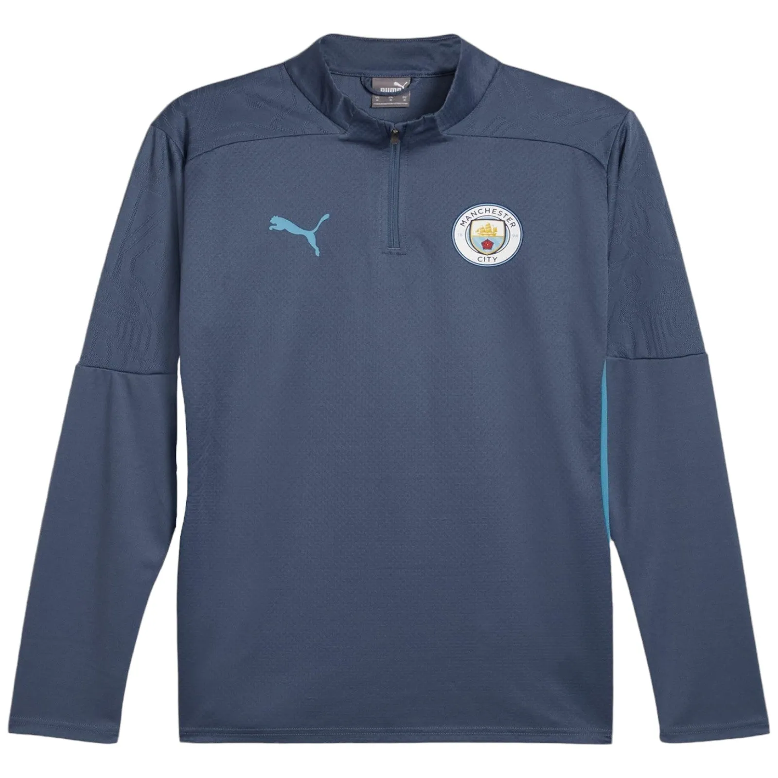 Puma Manchester City FC 2024/25 Quarter-Zip Kids Home Training Top