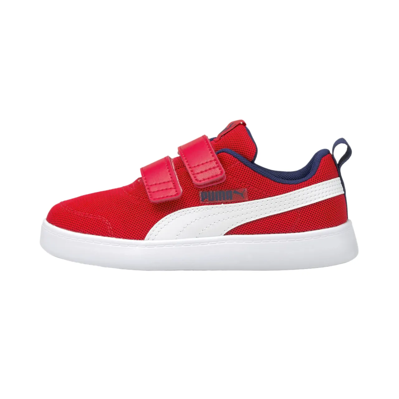 Puma scarpa sneakers da bambino con strappo in mesh traspirante Courtflex 371758 06 rosso bianco