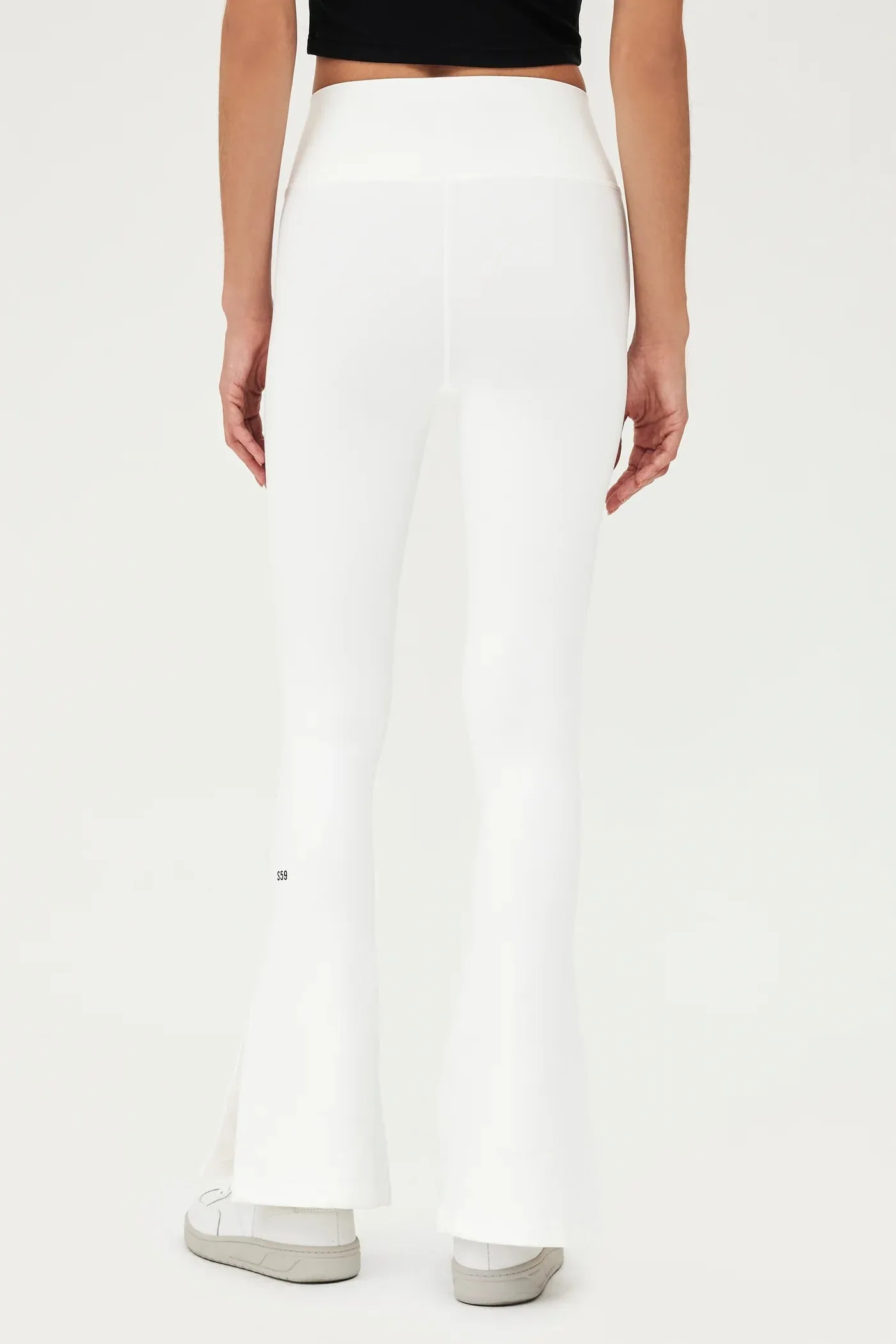 Raquel High Waist Flare w/ Split Hem in White