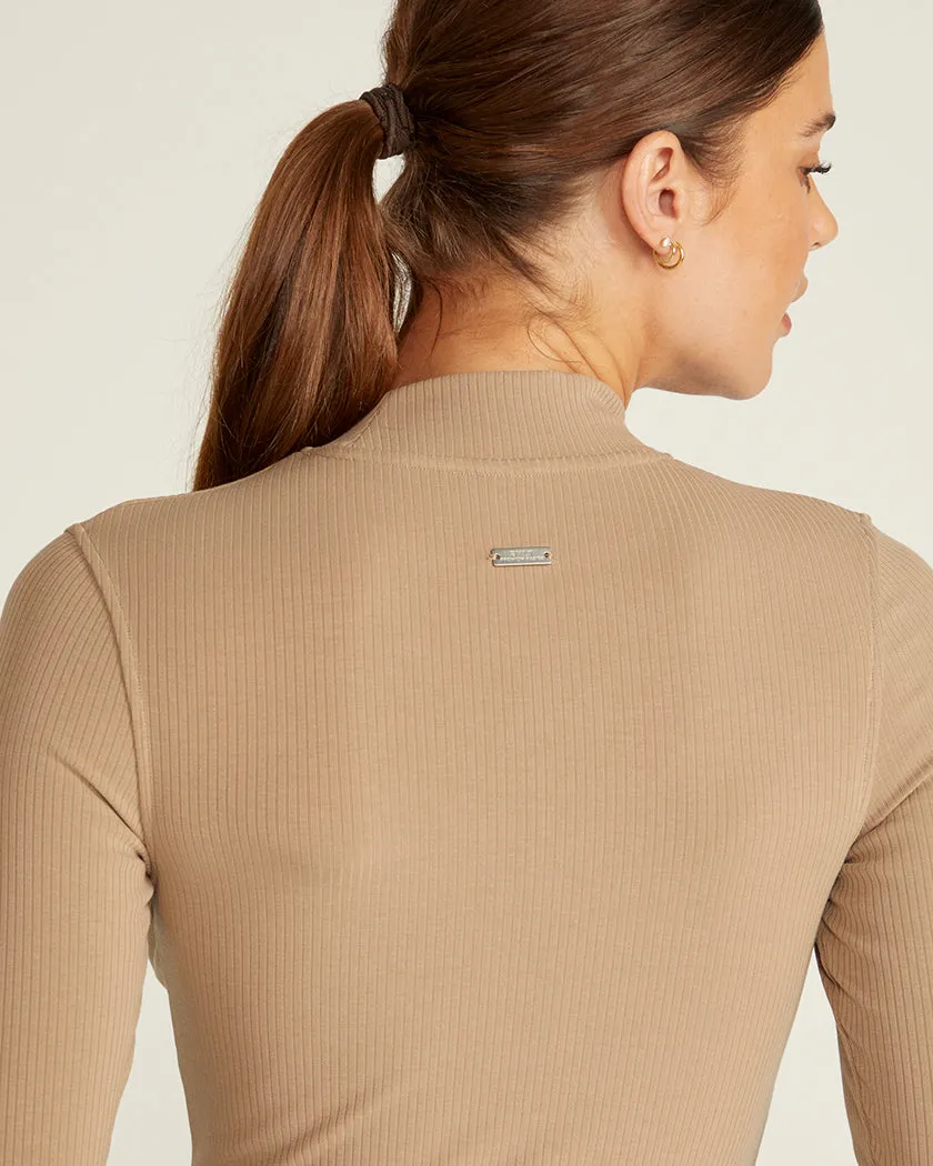 Rib Mockneck Long Sleeve