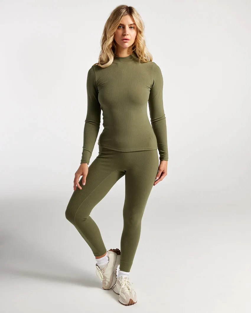 Rib Mockneck Long Sleeve