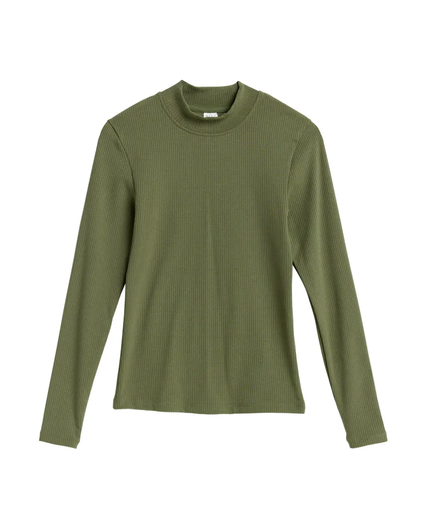 Rib Mockneck Long Sleeve