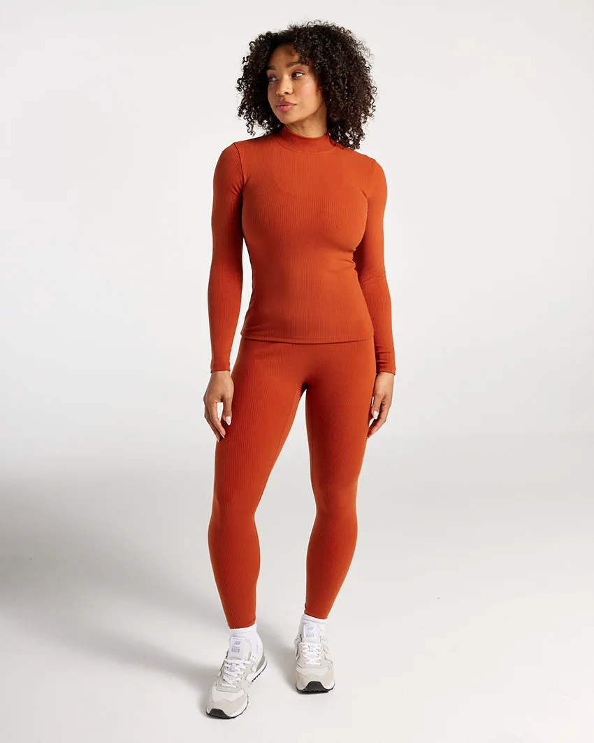 Rib Mockneck Long Sleeve