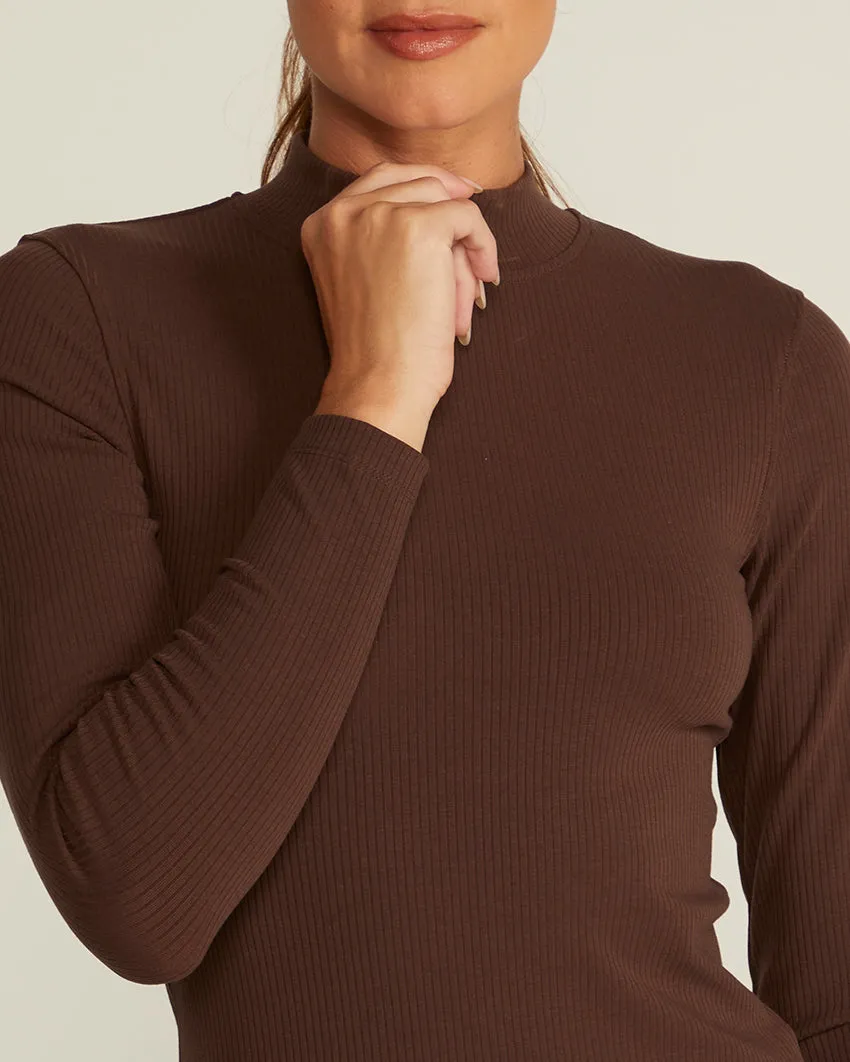 Rib Mockneck Long Sleeve