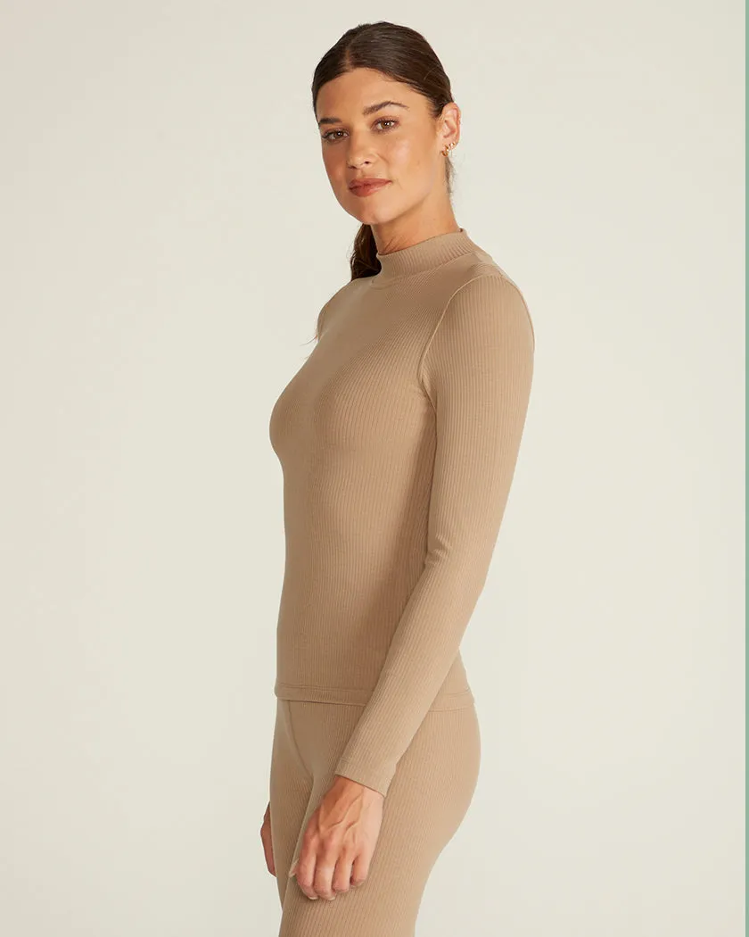 Rib Mockneck Long Sleeve