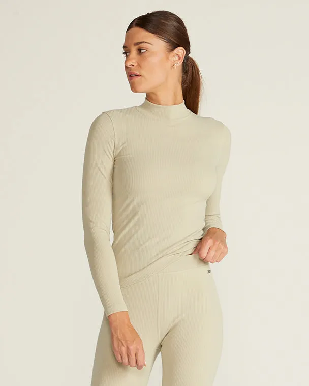 Rib Mockneck Long Sleeve