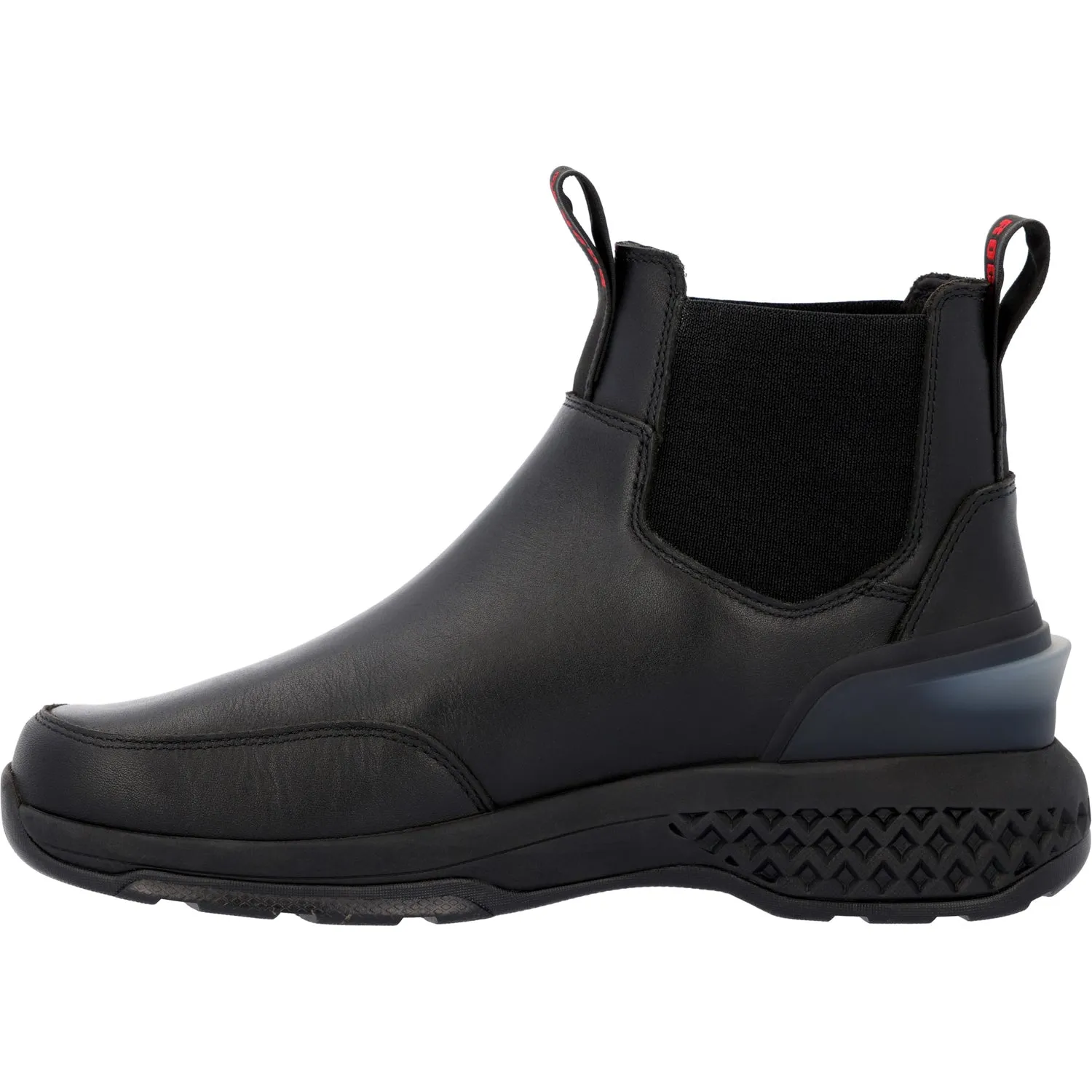 Rocky Mens Code Red Station Black Leather Work Boots