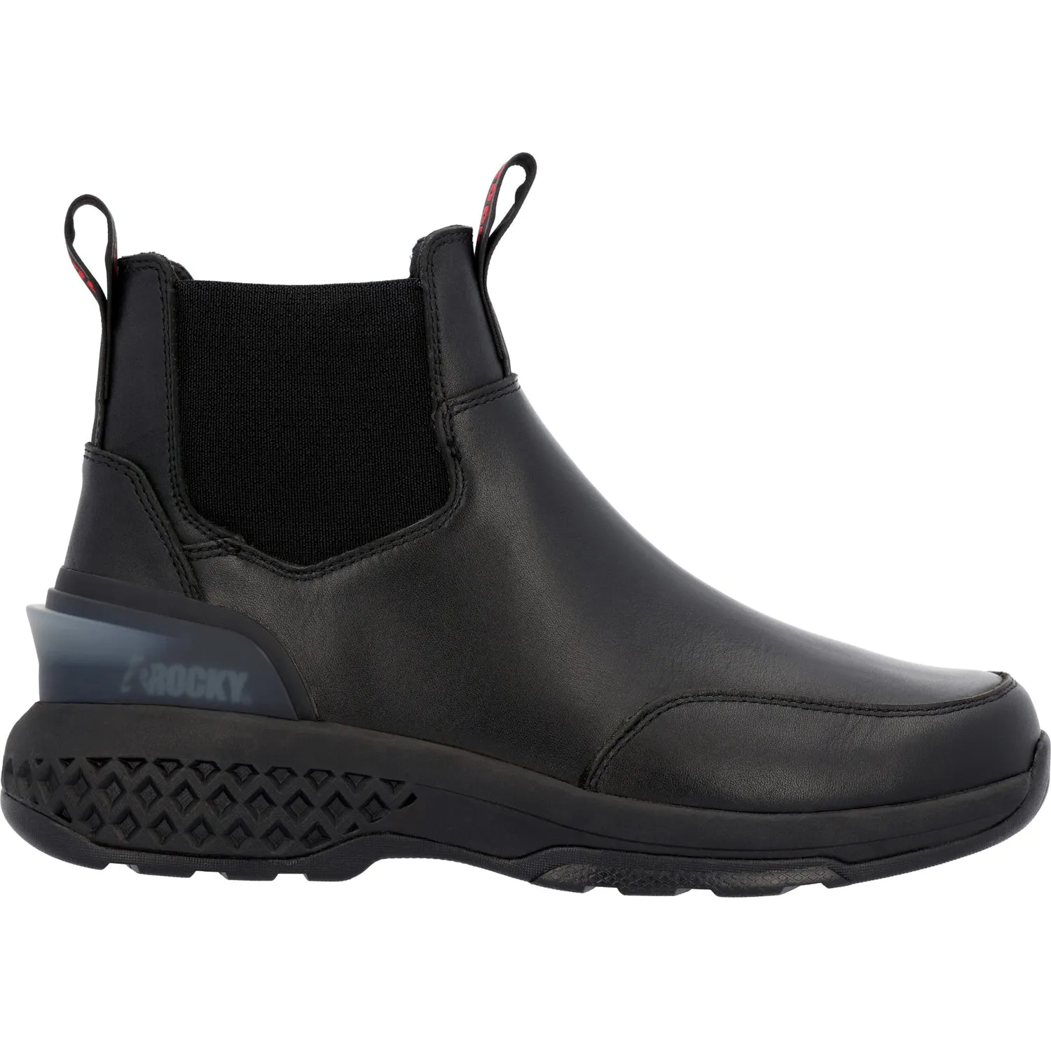 Rocky Mens Code Red Station Black Leather Work Boots