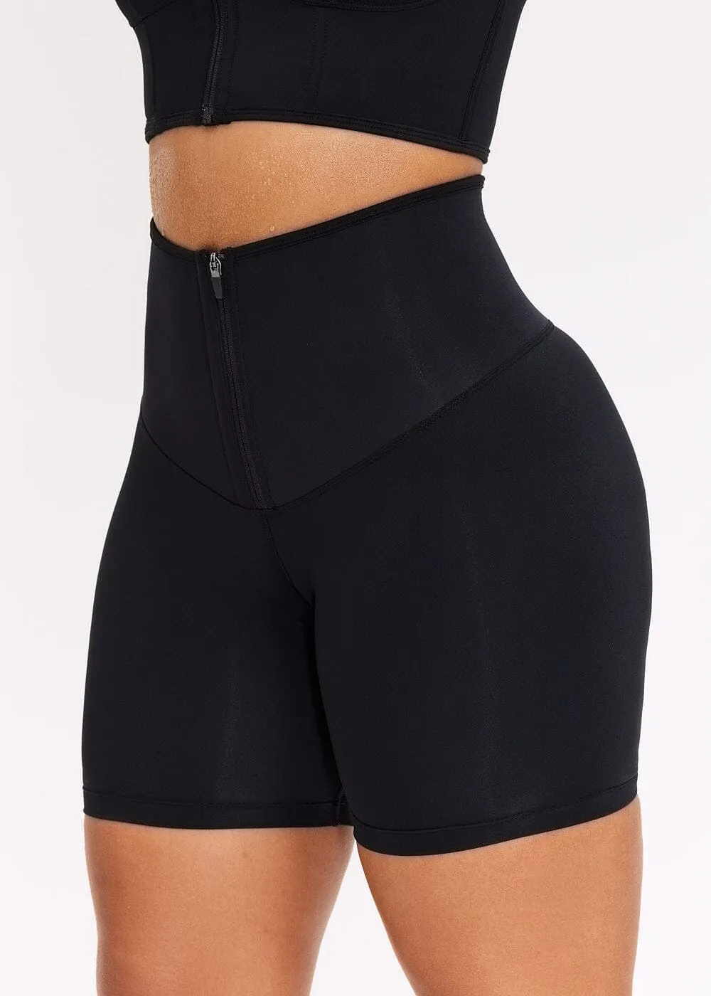 SaunaSculpt Zip Workout Shorts