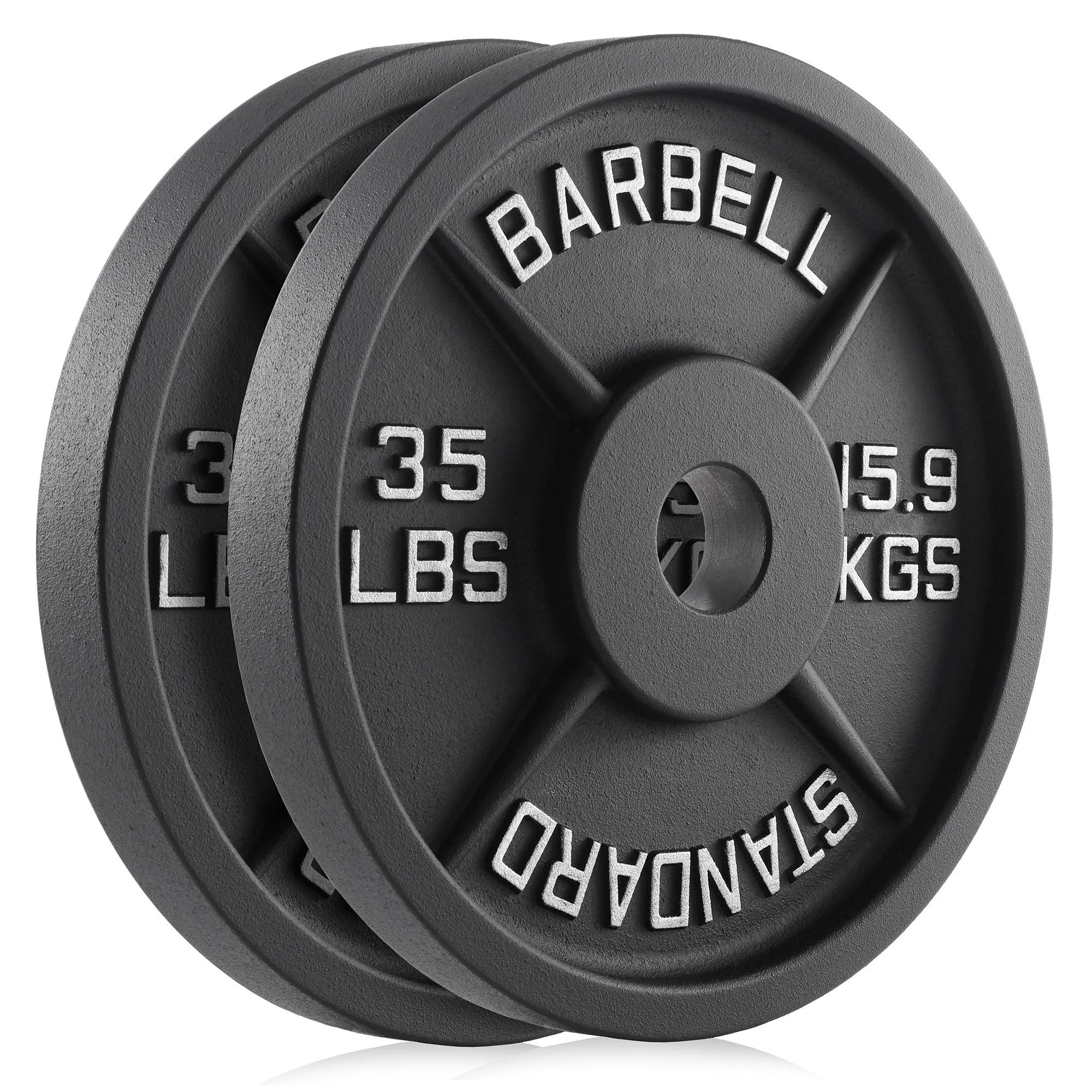 Set of 2 Cast Iron Olympic 2-inch Weight Plates