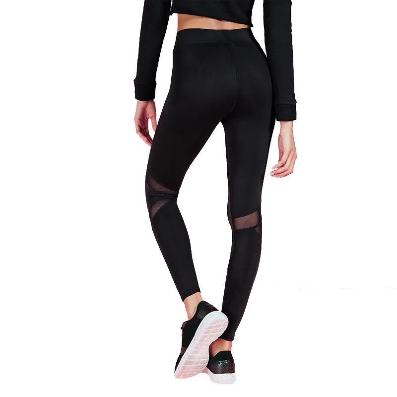 Sexy Meshed Patchwork Workout Set Legging   Long Sleeve