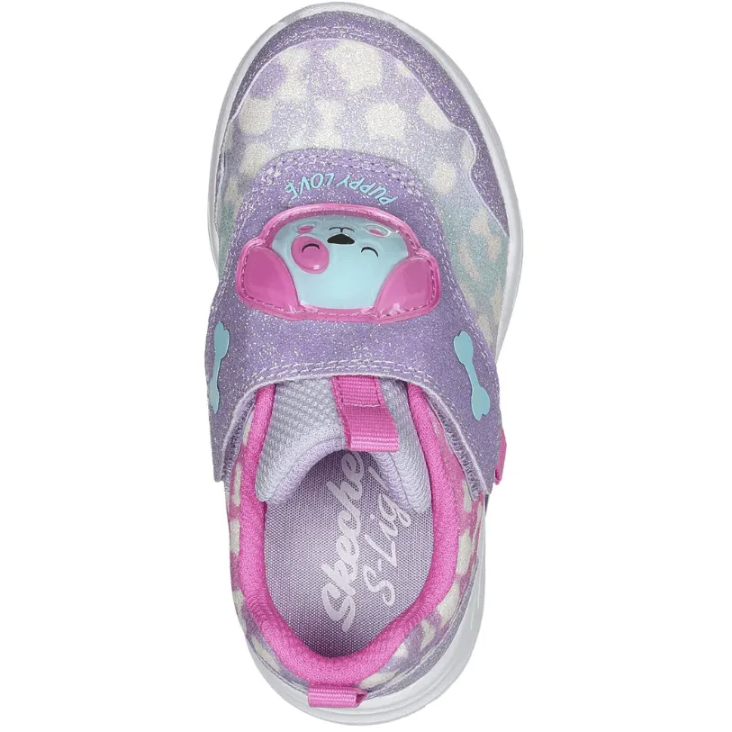 Skechers Girls Trainer S Lights Glimmer Kicks Skech Pets Lavender Hot Pink