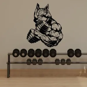 SnappySticker Bodybuilder Fitness Workout Exercise Wall Sticker PVC Vinyl Easy to Stick (27 X 32)