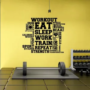 SnappySticker Workout Wall Sticker PVC Vinyl Easy to Stick (27 X 32)