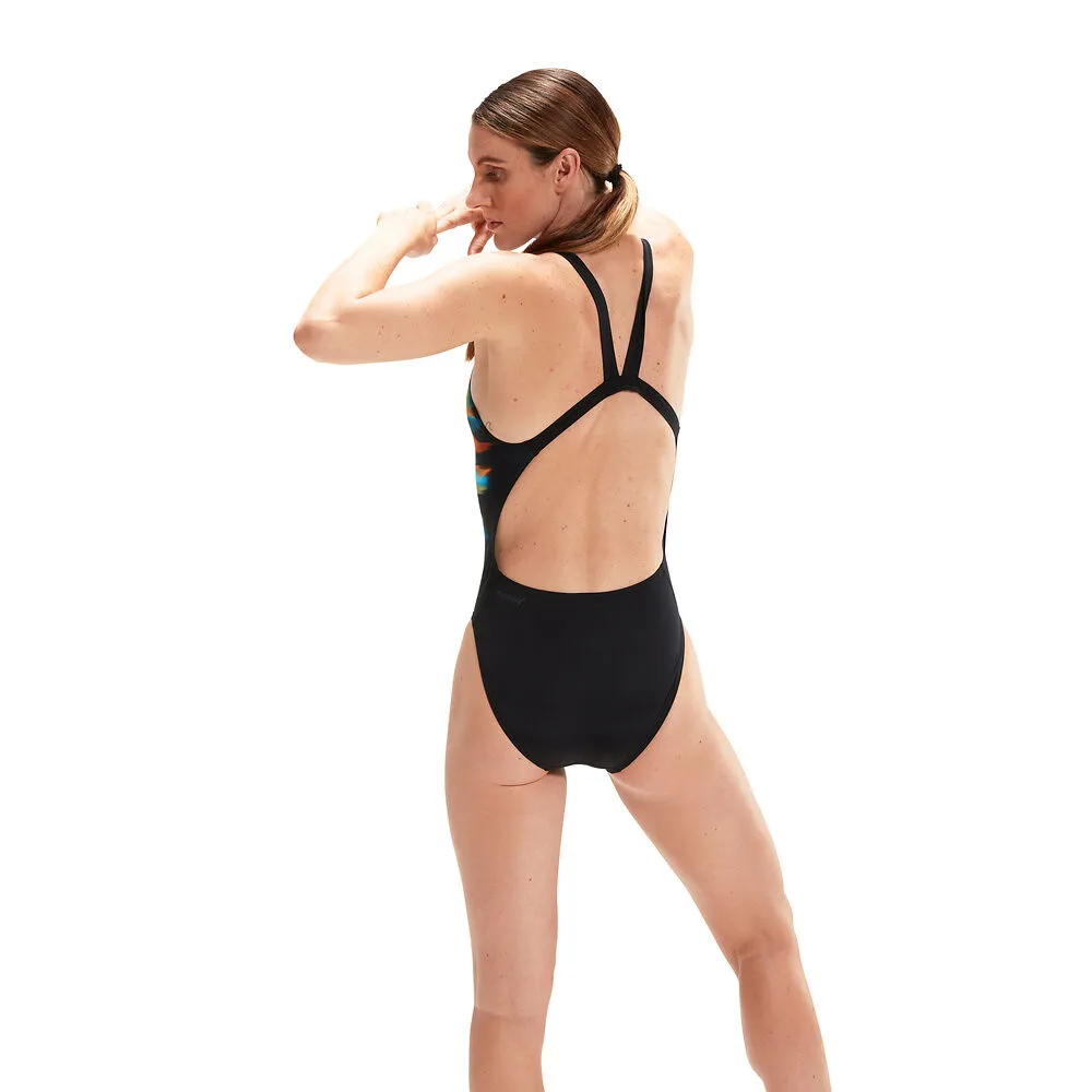 Speedo Womens Placement Digital Leaderback Multi