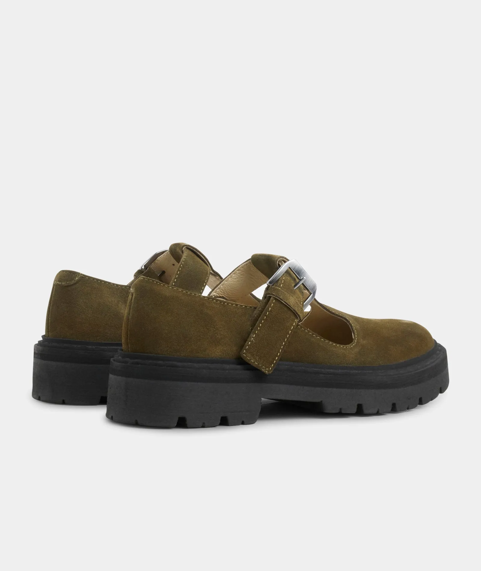 Spike Sandal - Olive Suede