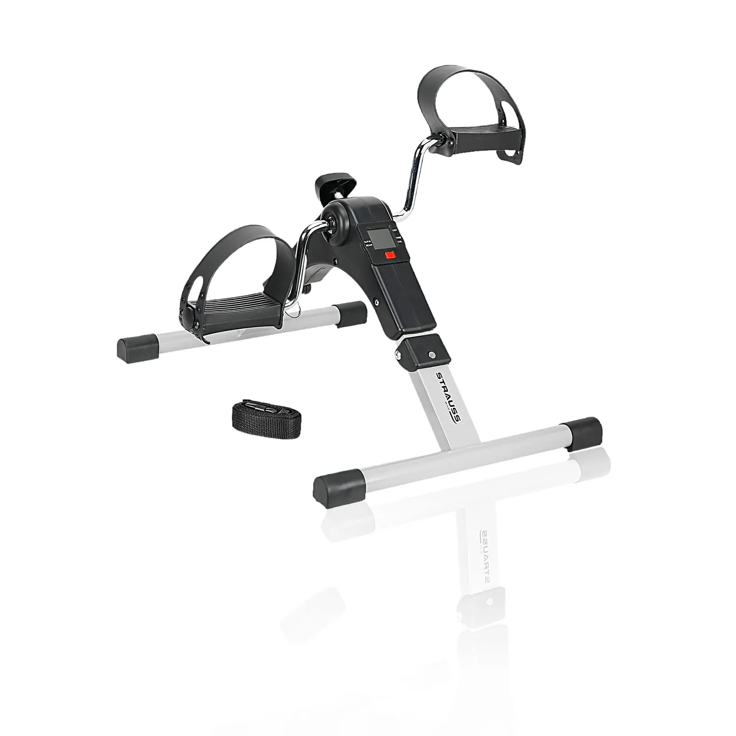 Strauss Digital Pedal Exerciser |Along with Adjustable Resistance and LCD Display | Portable and Foldable Mini Fitness Cycle | Suitable for Light Exercise of Legs & Arms, and Physiotherapy at Home