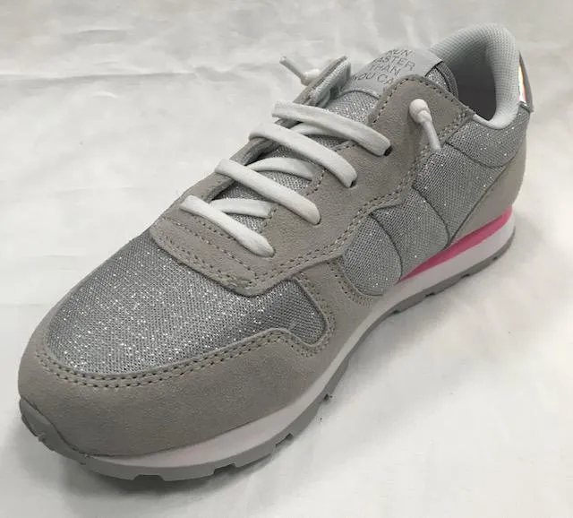 Sun 68 scarpa sneakers da ragazza Ally glitter z30403 06 grigio chiaro