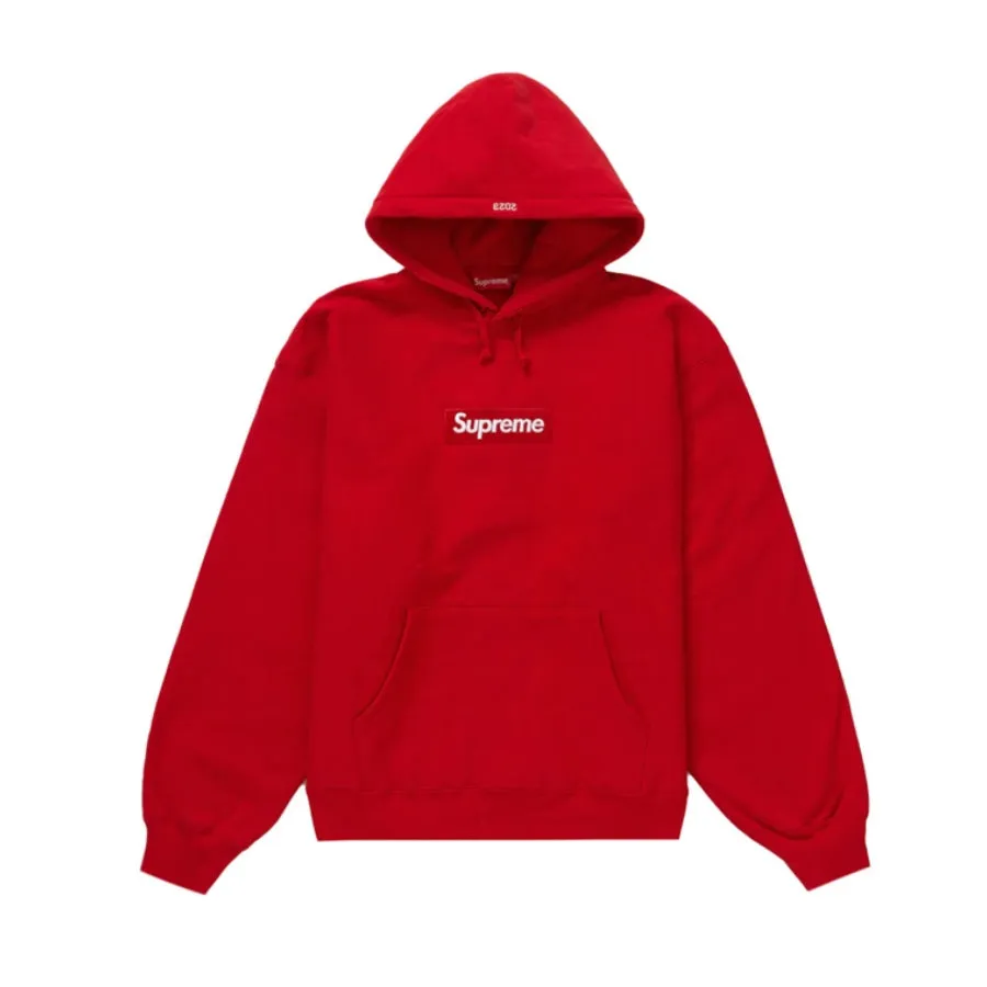 Supreme Box Logo Hoodie Sweatshirt FW23 Red White