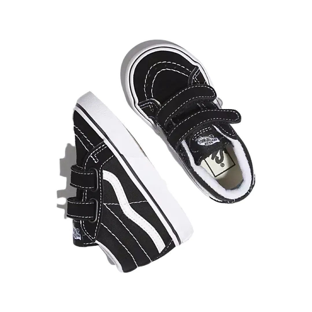 Toddler SK8 Mid Reissue V Black White by Vans