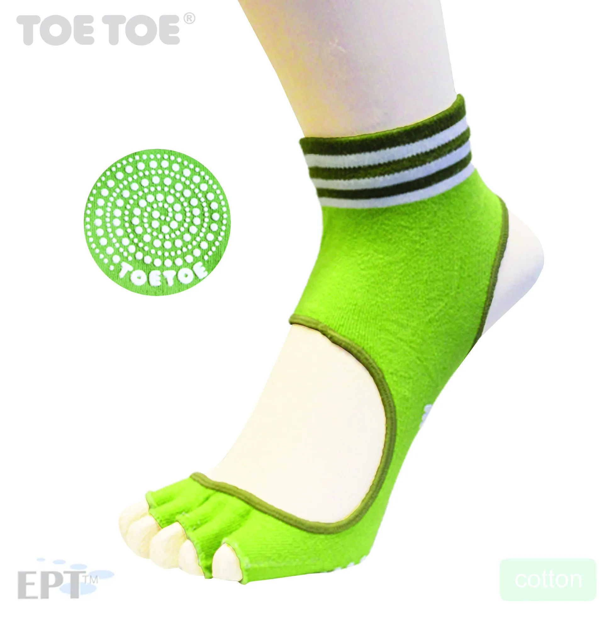 Toesocks Grip - No Toe - Open Heel - Over Ankle Toe Sock