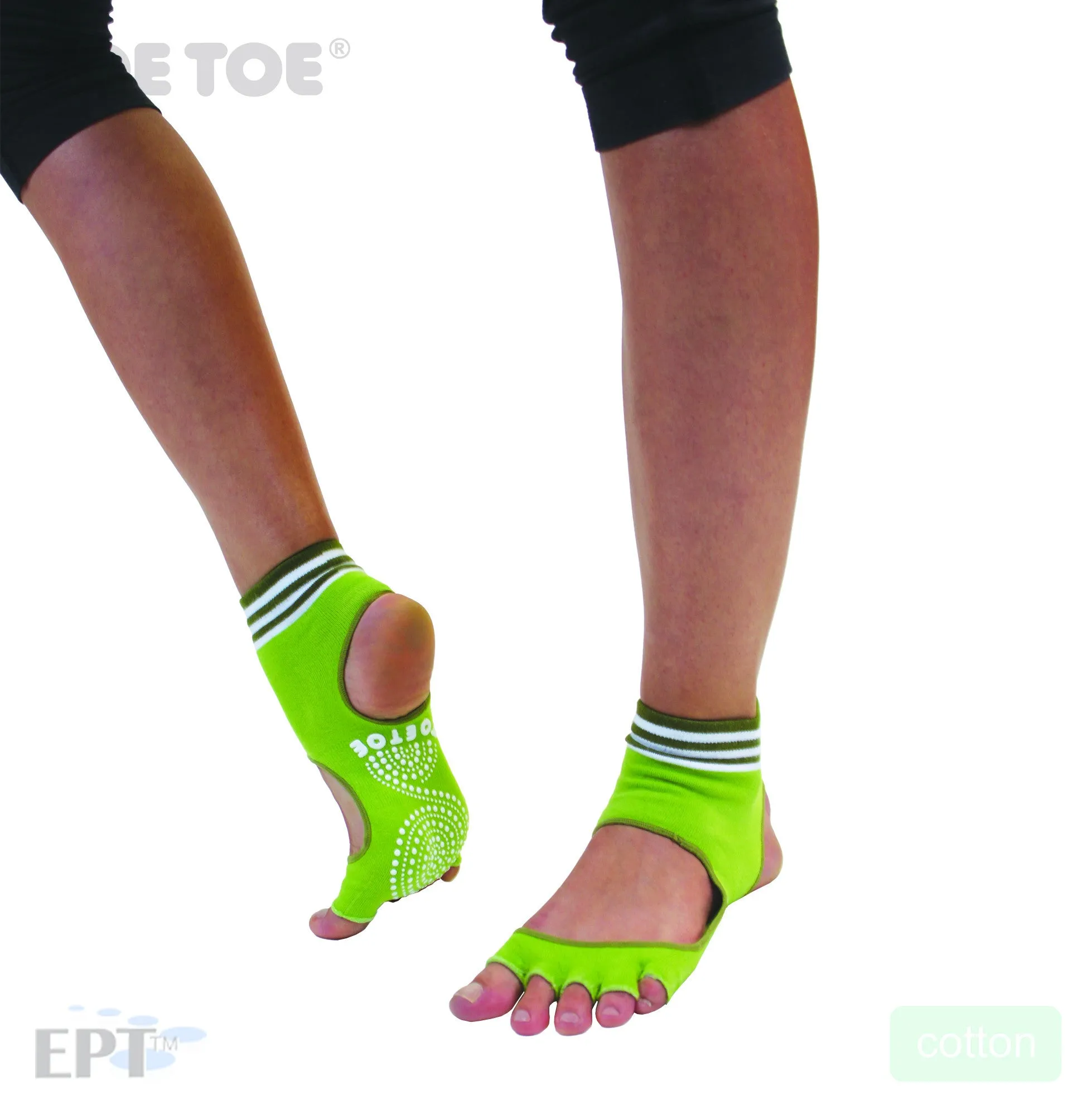 Toesocks Grip - No Toe - Open Heel - Over Ankle Toe Sock