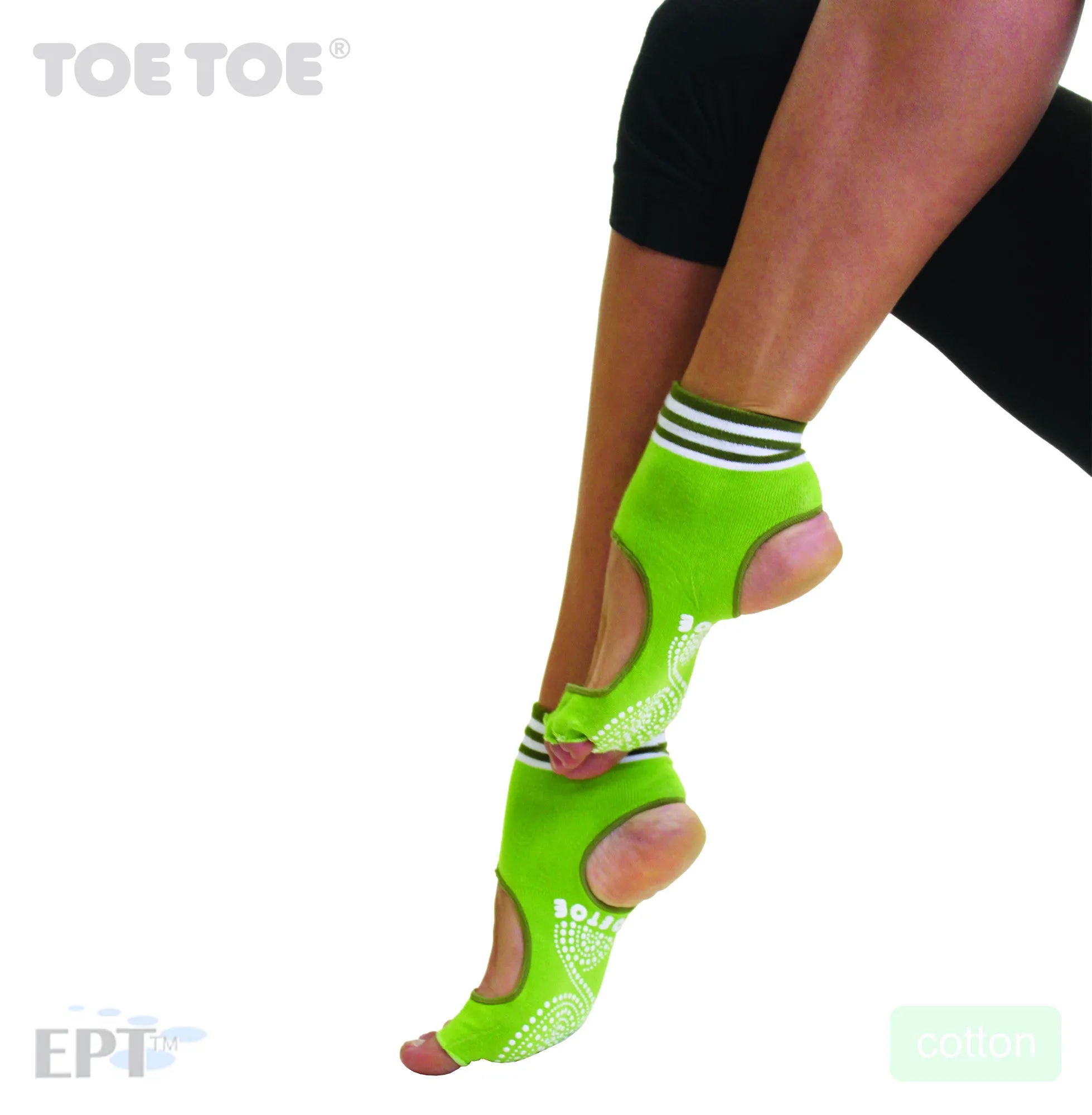 Toesocks Grip - No Toe - Open Heel - Over Ankle Toe Sock