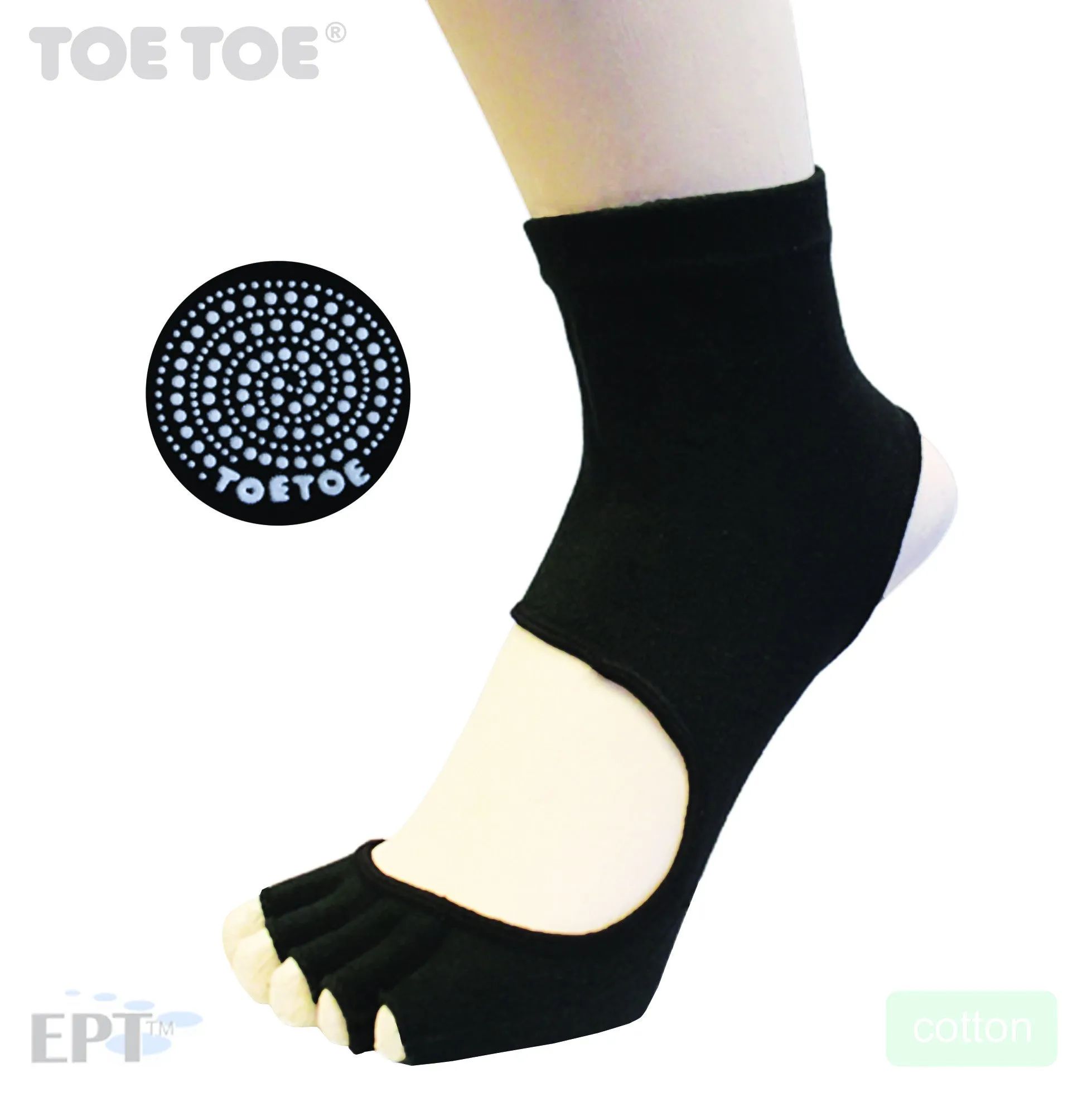 Toesocks Grip - No Toe - Open Heel - Over Ankle Toe Sock