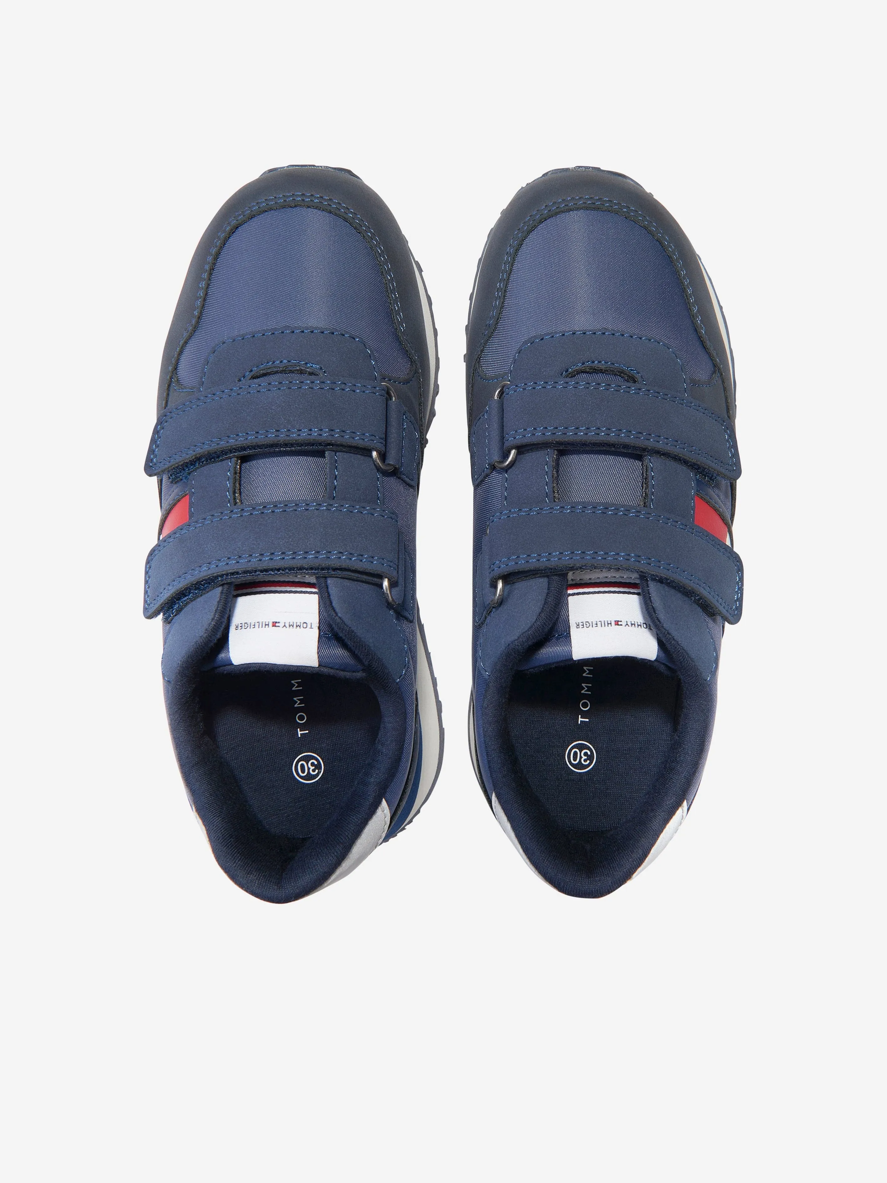 Tommy Hilfiger Boys Flag Low Cut Velcro Trainers in Navy