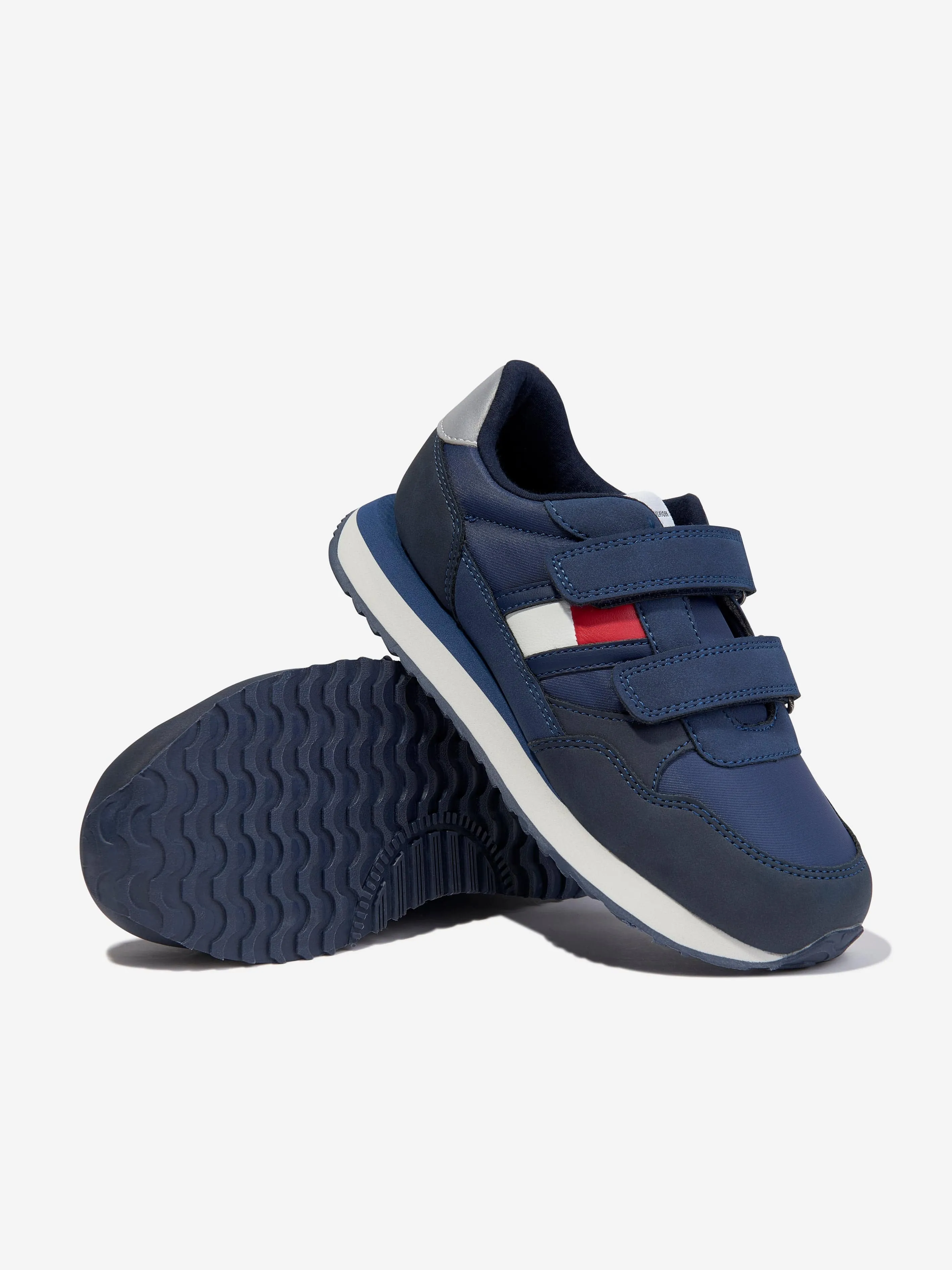 Tommy Hilfiger Boys Flag Low Cut Velcro Trainers in Navy