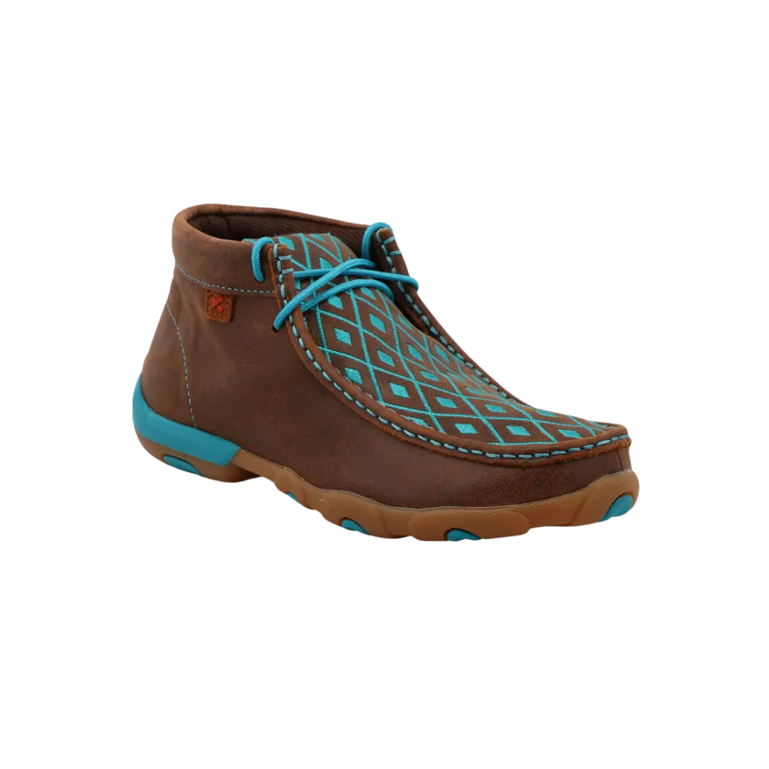 Twisted X Women's Chukka Brown & Turquoise Driving Moc Boots