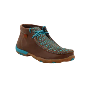 Twisted X Women's Chukka Brown & Turquoise Driving Moc Boots