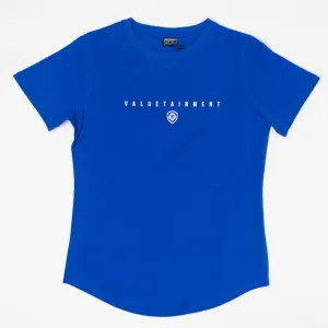 Valuetainment Premium Blue Curved Hem Short Sleeve T-Shirt