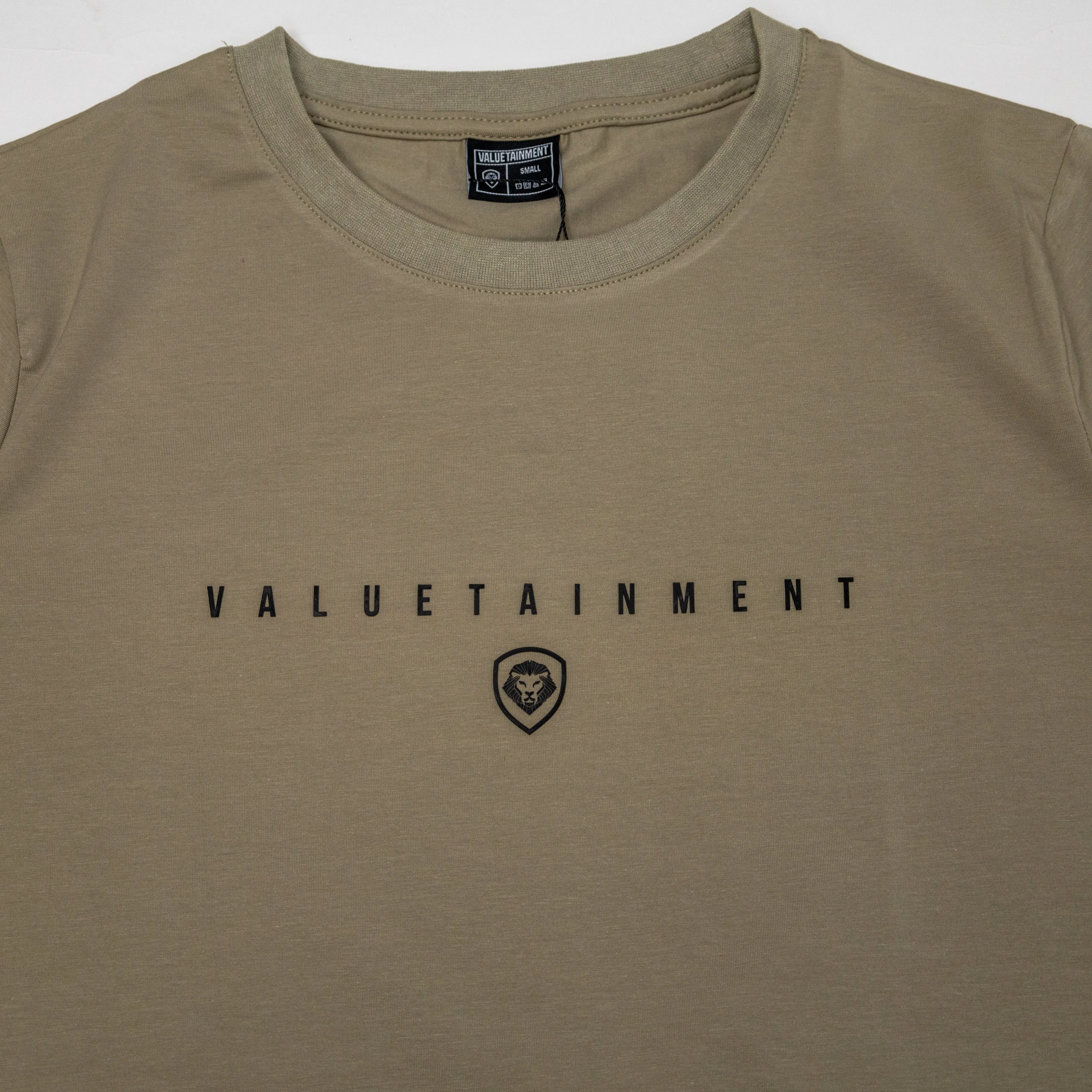 Valuetainment Premium Curved Hem Army Green Short Sleeve T-Shirt